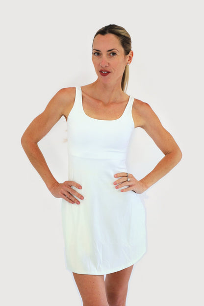 Court Dress in White, front view