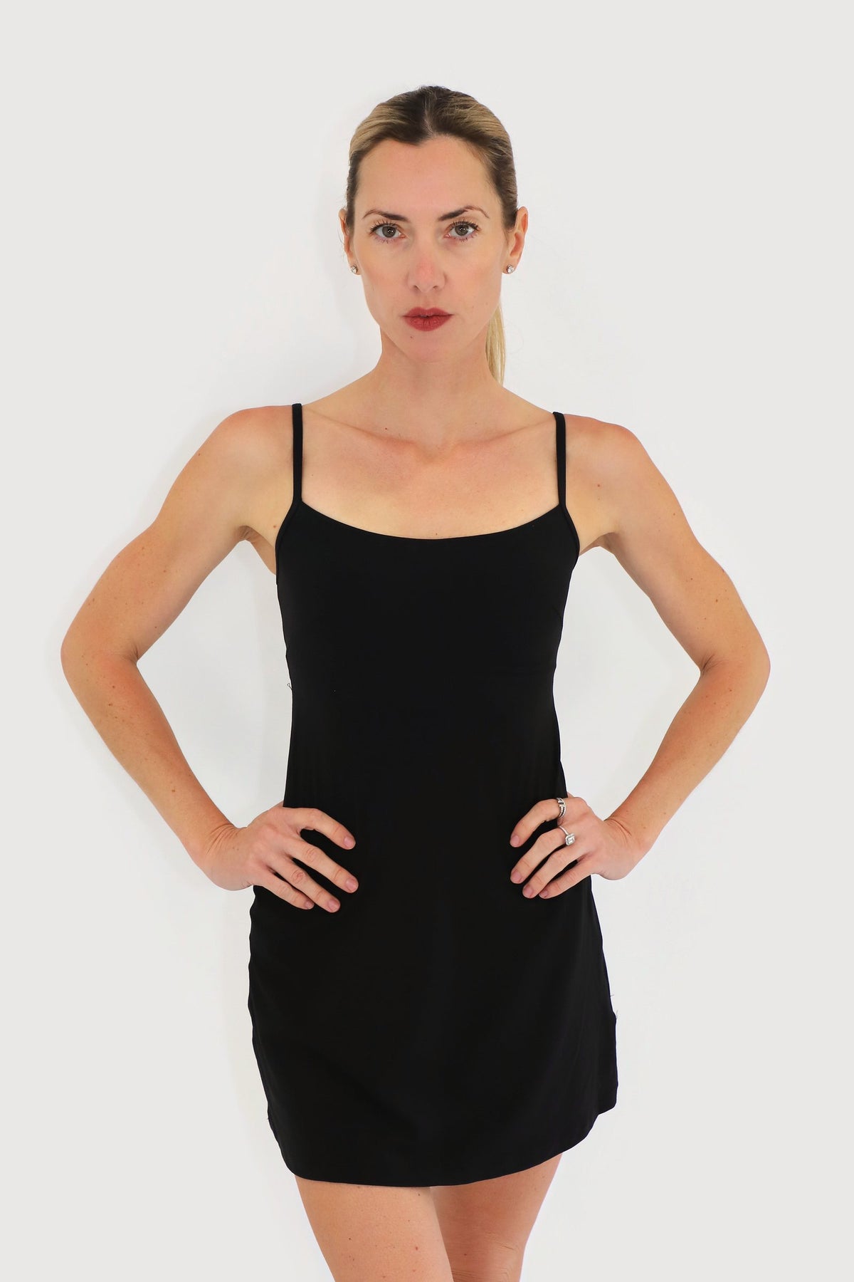 Marina Dress in Black, front view