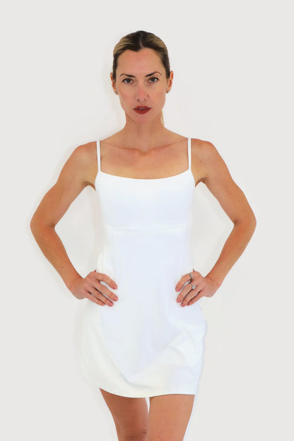 Marina Dress in White, front view