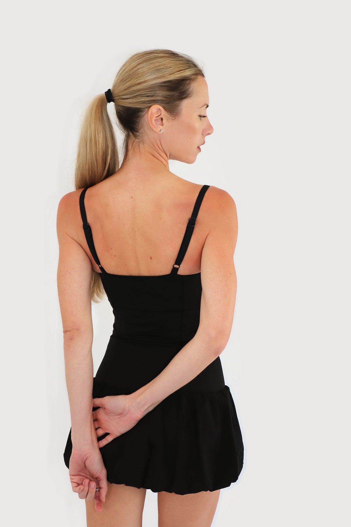 Shore Dress in Black, back view